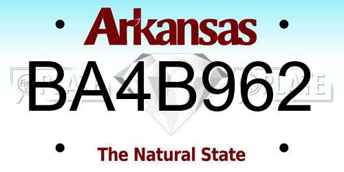 BA4B962 Arkansas License Plate