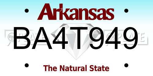 BA4T949 Arkansas License Plate
