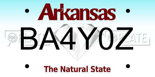 BA4Y0Z Arkansas License Plate