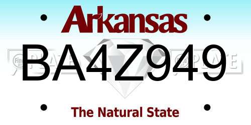 BA4Z949 Arkansas License Plate