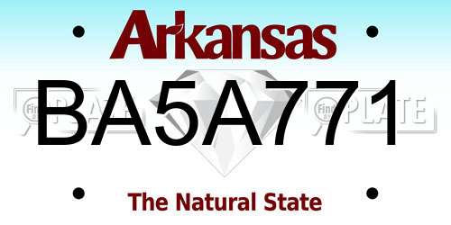 BA5A771 Arkansas License Plate