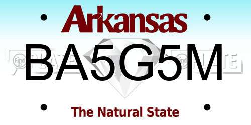 BA5G5M Arkansas License Plate