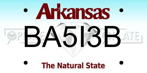 BA5I3B Arkansas License Plate