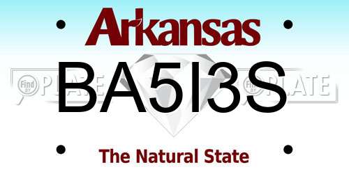 BA5I3S Arkansas License Plate