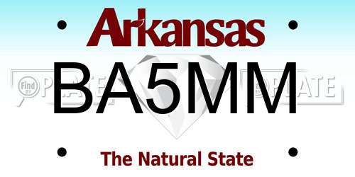 BA5MM Arkansas License Plate