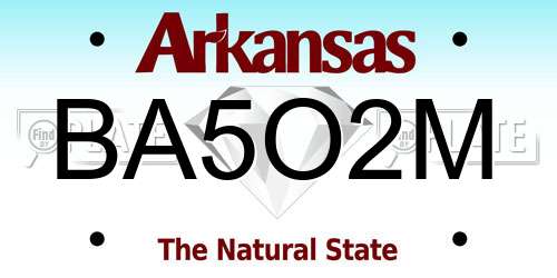 BA5O2M Arkansas License Plate