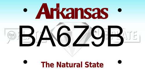 BA6Z9B Arkansas License Plate