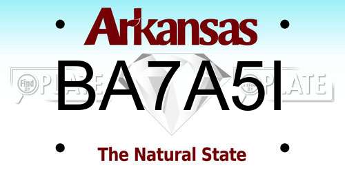 BA7A5I Arkansas License Plate