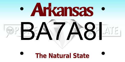 BA7A8I Arkansas License Plate