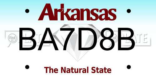 BA7D8B Arkansas License Plate