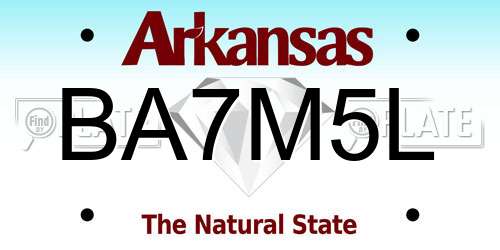 BA7M5L Arkansas License Plate