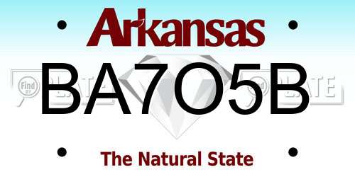 BA7O5B Arkansas License Plate