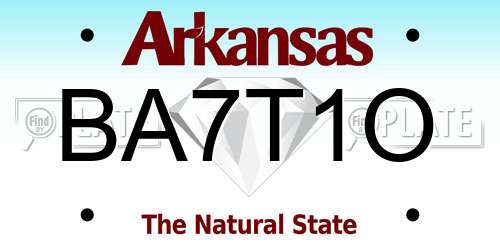 BA7T1O Arkansas License Plate