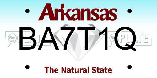 BA7T1Q Arkansas License Plate