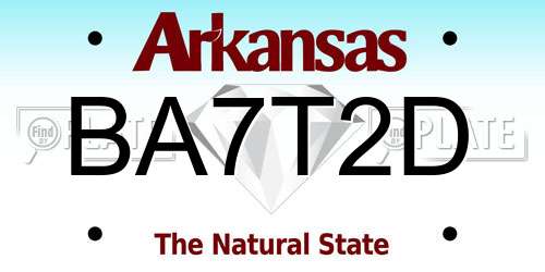 BA7T2D Arkansas License Plate