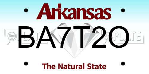 BA7T2O Arkansas License Plate
