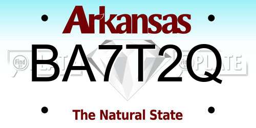 BA7T2Q Arkansas License Plate