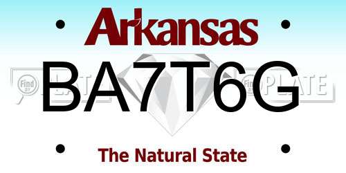 BA7T6G Arkansas License Plate