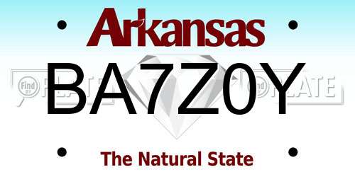 BA7Z0Y Arkansas License Plate