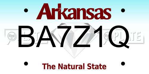 BA7Z1Q Arkansas License Plate