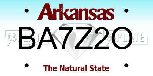 BA7Z2O Arkansas License Plate