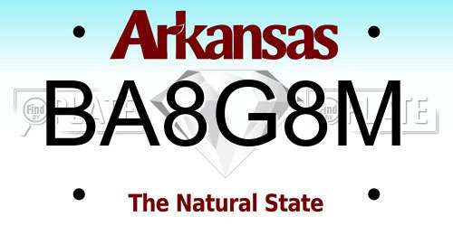 BA8G8M Arkansas License Plate