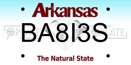 BA8I3S Arkansas License Plate