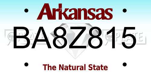 BA8Z815 Arkansas License Plate