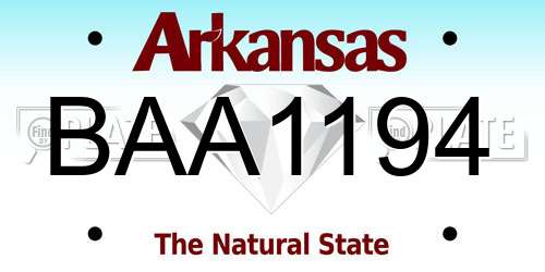BAA1194 Arkansas License Plate
