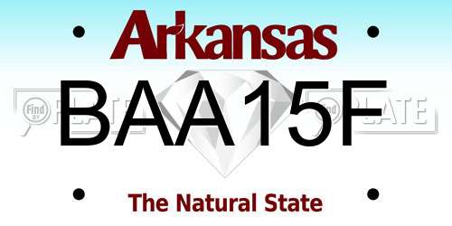 BAA15F Arkansas License Plate