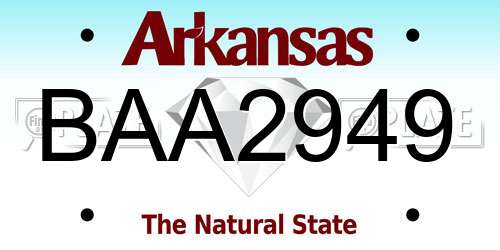 BAA2949 Arkansas License Plate
