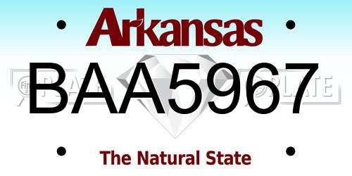 BAA5967 Arkansas License Plate