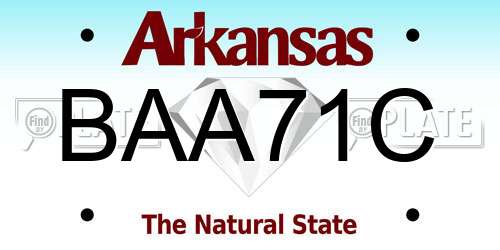 BAA71C Arkansas License Plate