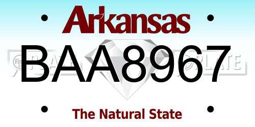 BAA8967 Arkansas License Plate