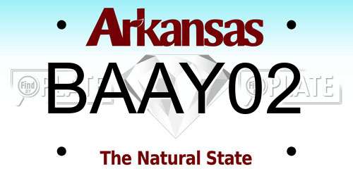 BAAY02 Arkansas License Plate