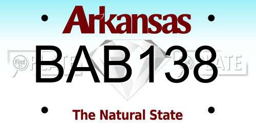 BAB138 Arkansas License Plate