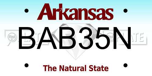 BAB35N Arkansas License Plate