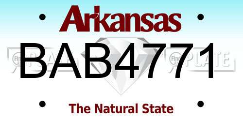 BAB4771 Arkansas License Plate