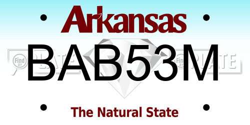 BAB53M Arkansas License Plate