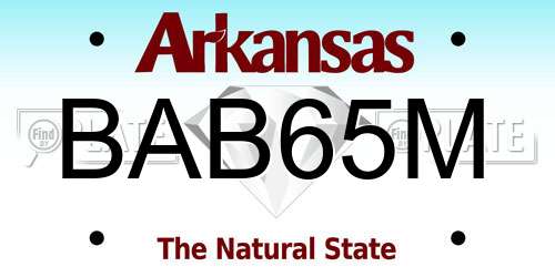BAB65M Arkansas License Plate