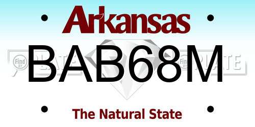 BAB68M Arkansas License Plate