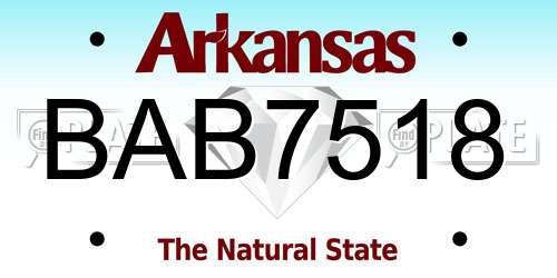 BAB7518 Arkansas License Plate