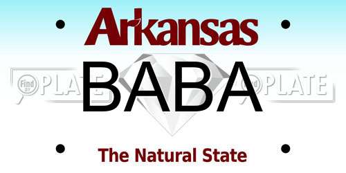 BABA Arkansas License Plate