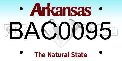 BAC0095 Arkansas License Plate