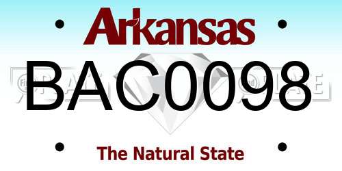 BAC0098 Arkansas License Plate