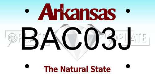 BAC03J Arkansas License Plate