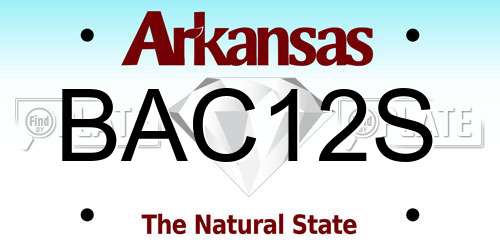 BAC12S Arkansas License Plate