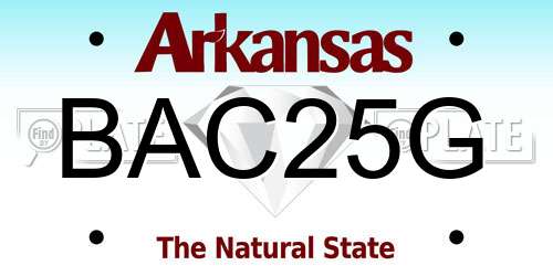 BAC25G Arkansas License Plate