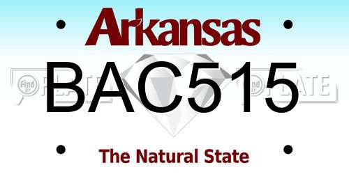 BAC515 Arkansas License Plate