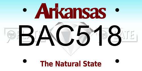 BAC518 Arkansas License Plate